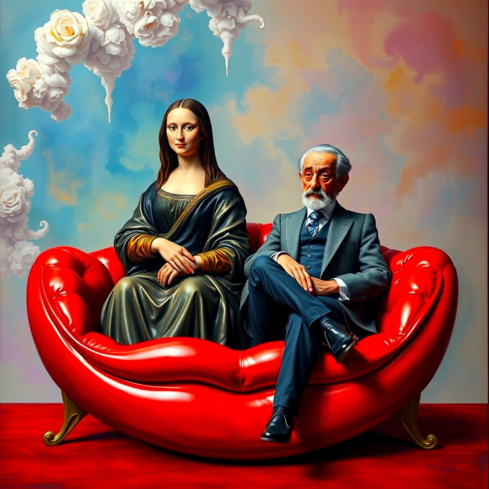 Digital Art-Mona And Freud.
